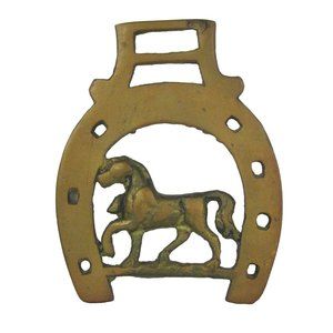 Horseshoe Wall Plaque Western Decor Horse Size 3.75 inch  Metal Vintage